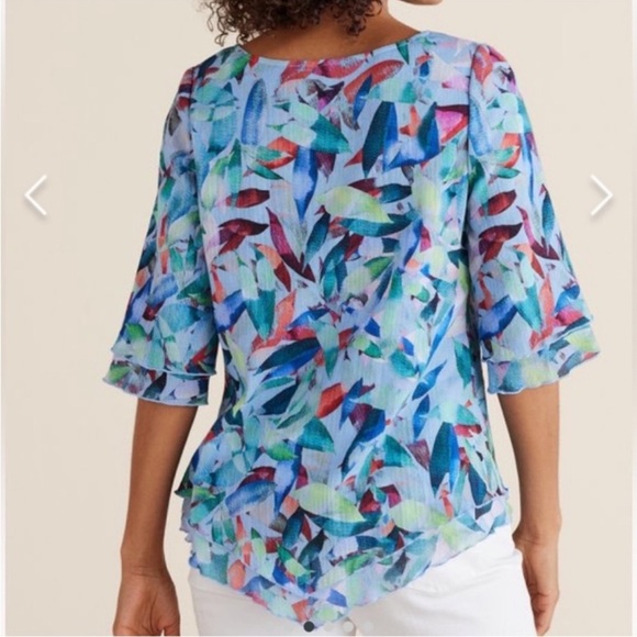 Soft Surroundings Colorful Abstract Short Sleeve Top - Picture 3 of 8